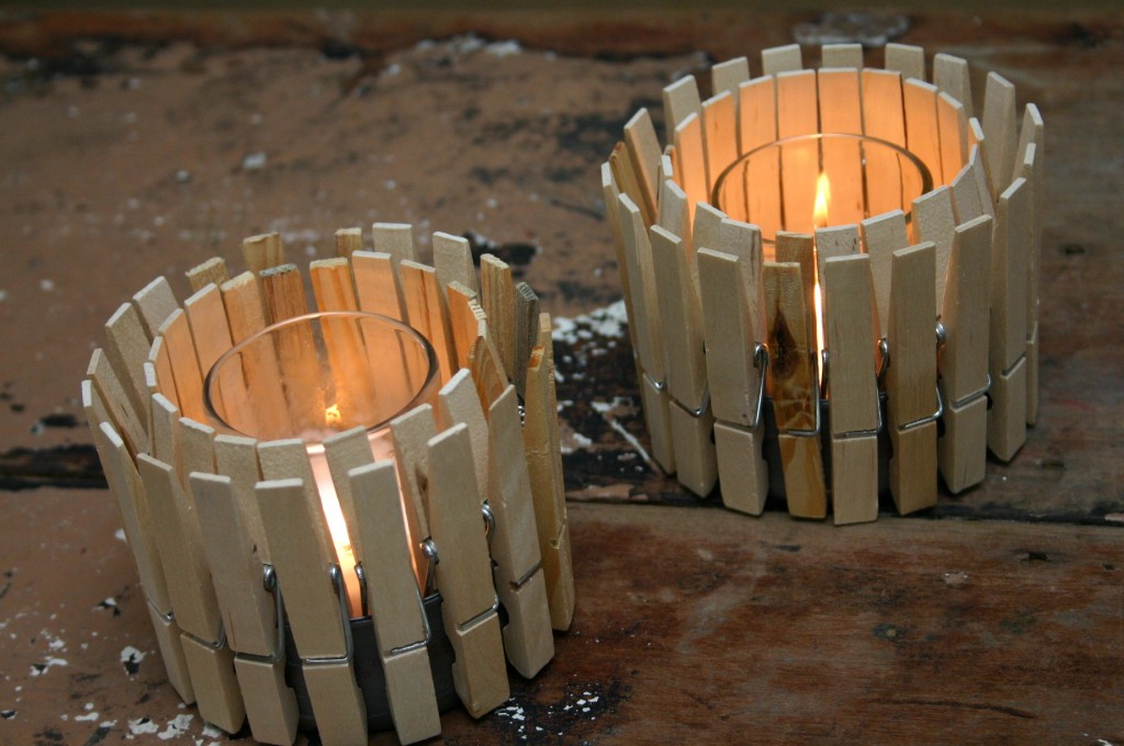 Clothespin Candle Holder