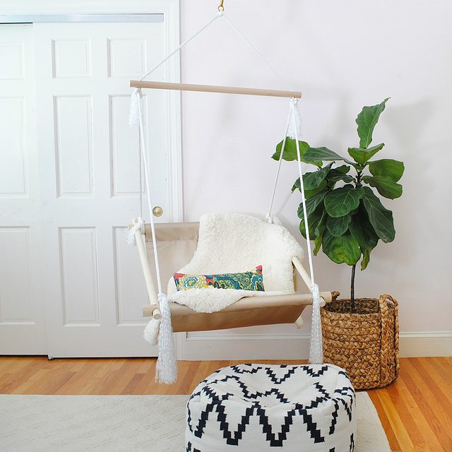 DIY Hanging Leather Sling Chair