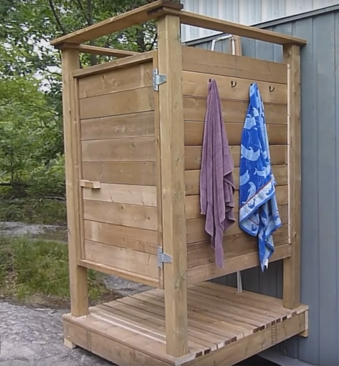 DIY Rustic Outdoor Shower