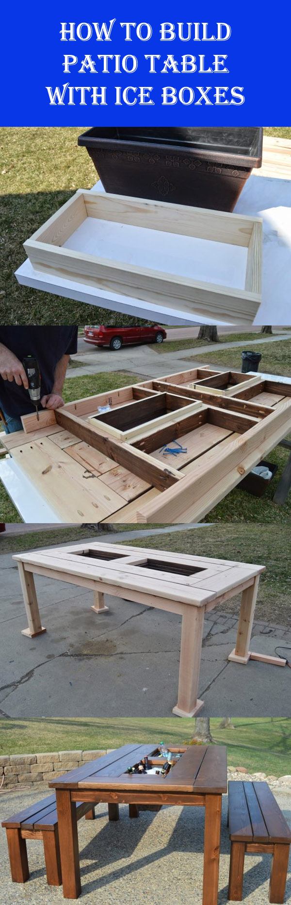 DIY Patio Table With Built-In Ice Boxes