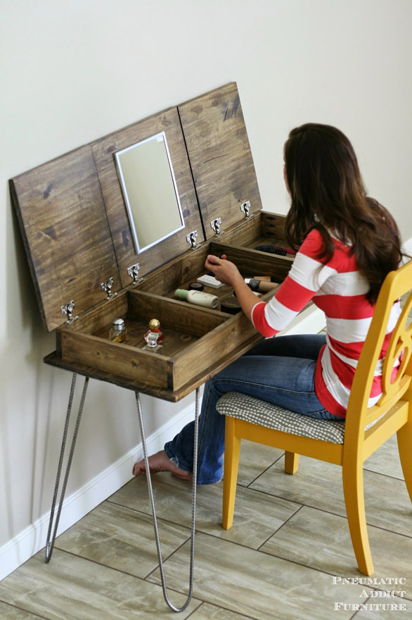 20 Beautiful Diy Makeup Vanity Diys To Do, Vanity Table Plans Woodworking