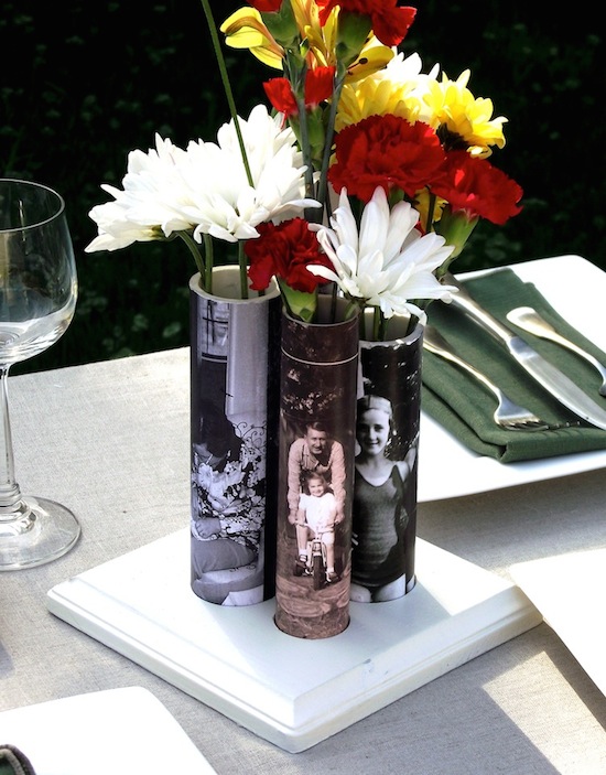 DIY Photo Vases From PVC Pipe