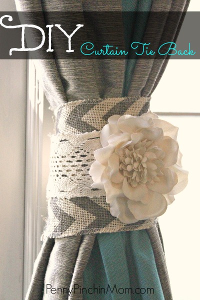 DIY Shabby Chic Curtain Tie Back