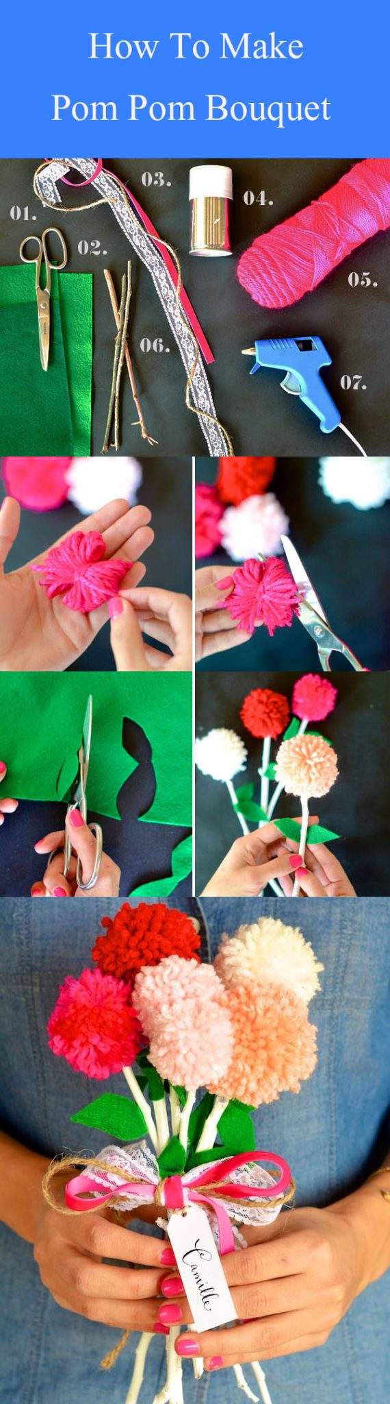 DIY Pom Pom Bouquet
